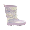 Girls' Rubber Rain Boots with Unicorn & Rainbow Pattern and Carry Handle 