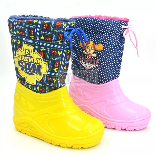 Kids Rain Shoes with Cuff Waterproof Girls Baby Rain Boots with Drawstring Collor Winter Waterproof Shoes Pink /yellow