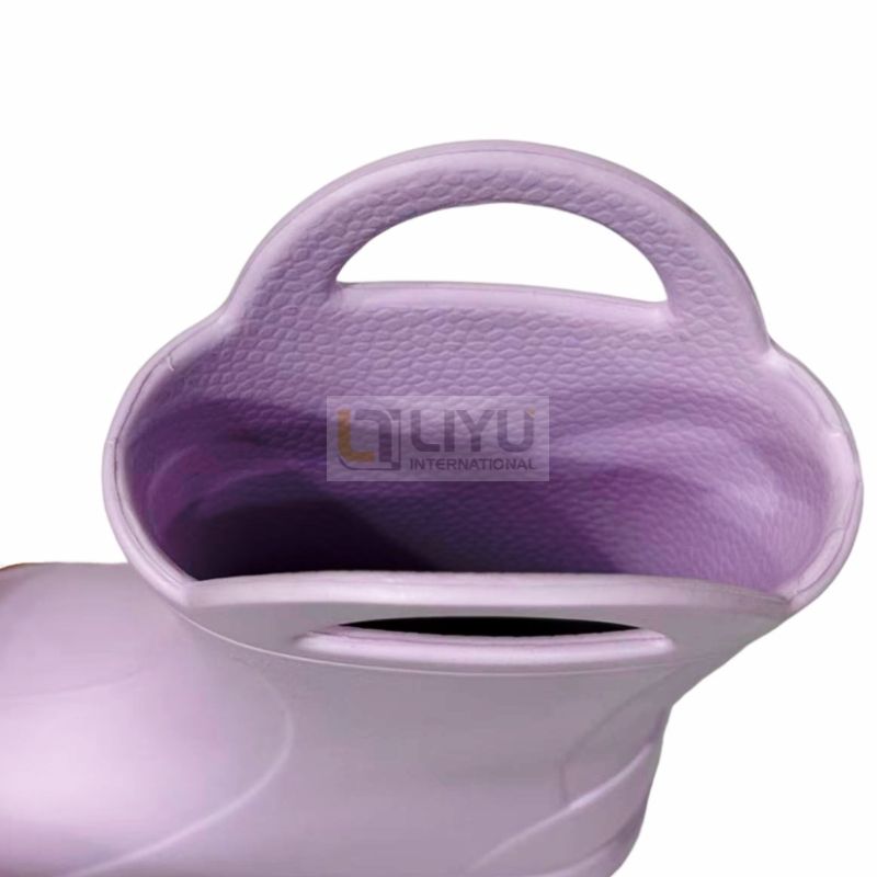 TPE Children's Plain Pink Rain Boots Ankle Rain Shoes