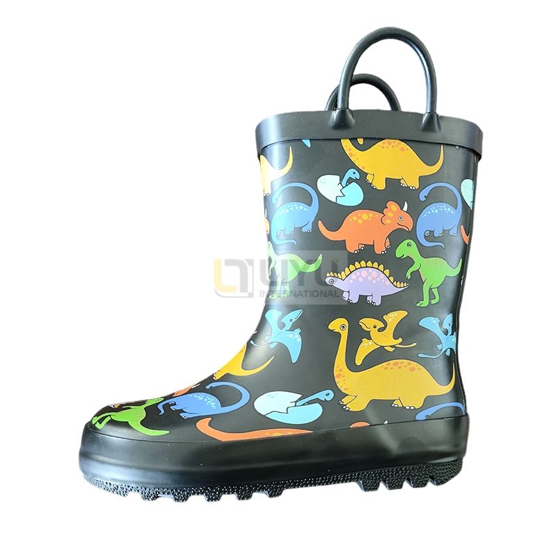 Children's Rubber Waterproof Shoes Pink Rain Boots Rubber with TPR Soles Fashion Outdoor Rain Boots Girl Rain Shoes