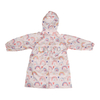 Polyester Jacket Light Pink Children's Waterproof Rain Poncho Rainbow Pattern Print with Hood Polyester Rainwear Girls Rain Coat