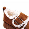 Women's Brown Snow Boots with Heel And Fleece Lining, Warm Winter Outdoor Shoes