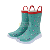 Children's Rubber Waterproof Shoes Pink,Green Rain Boots Rubber Upper EVA Sole Fashion Outdoor Rain Boots with Lights