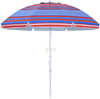 Outdoor Windproof Umbrella with Sand Anchor, Bags & Tilt, Portable UV Protection Sunshade Umbrellas with Carry Bag for Beach Pool Patio Garden, Red Stripes