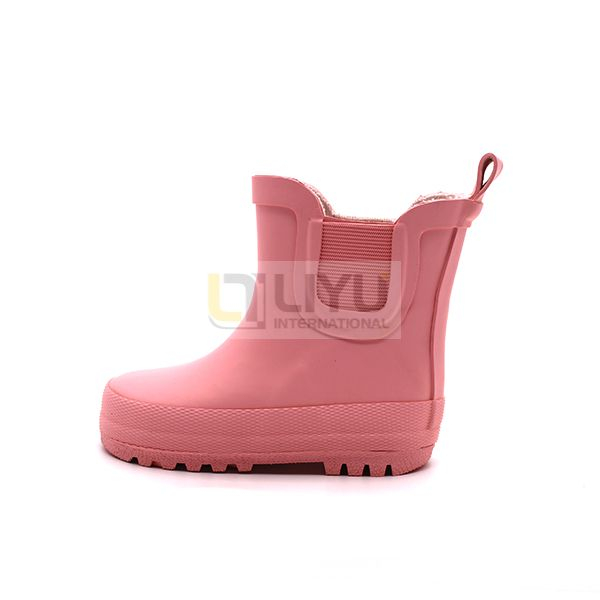 Plain Ankle Wellies Kids Rubber Rain Boots Wellington Rain Shoes 
