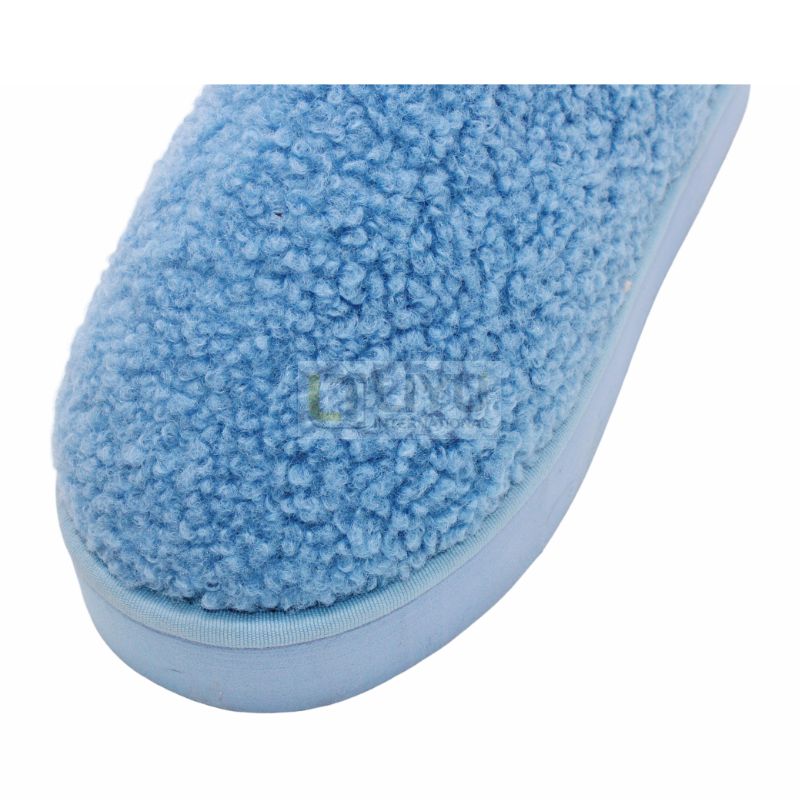 Adult Cotton Indoor Slippers Custom Winter Shoes Women's Thick Soled Indoor Slippers Wool Lined for Winter Warmth Blue, Purple, Beige