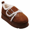 Women's Brown Snow Boots with Heel And Fleece Lining, Warm Winter Outdoor Shoes