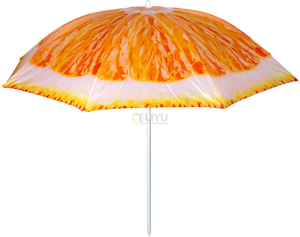 Outdoor Umbrella ORANGE Summer Orange, 71 x 62 inches Fruit Beach/Patio Umbrella Portable Beach and Sports Umbrella 