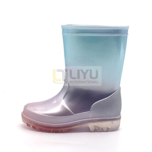 Children's Rain Shoes Waterproof Boys Girls Baby Rain Boots Gradient Colorful Pearlescent Metal Rain Boots