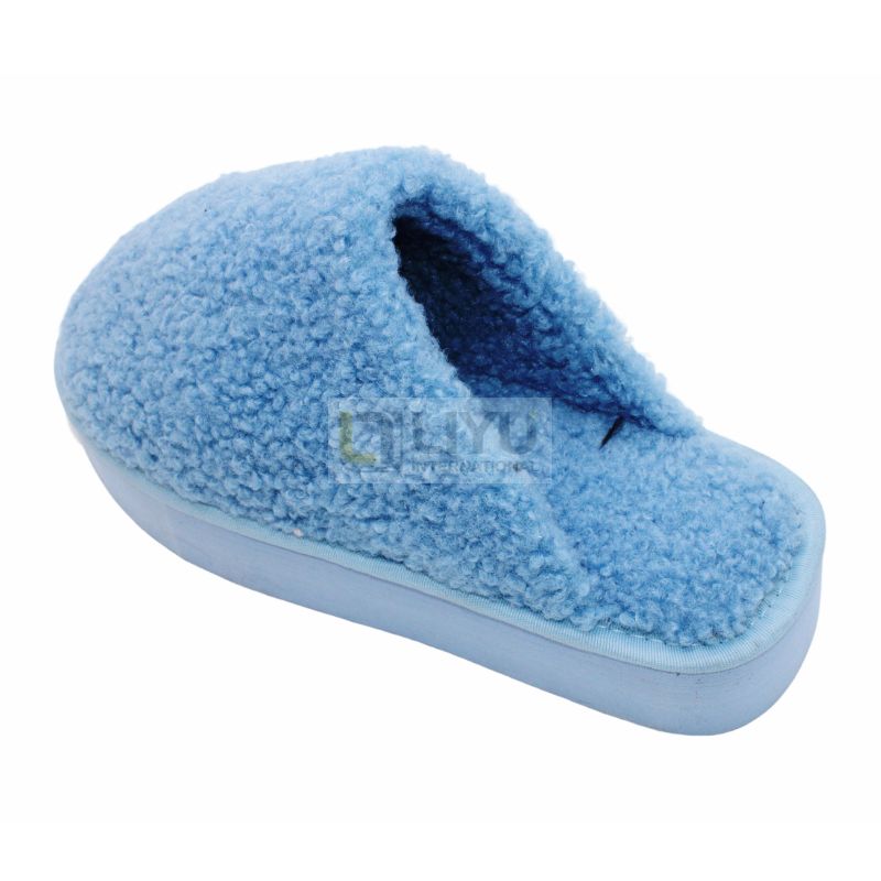 Adult Cotton Indoor Slippers Custom Winter Shoes Women's Thick Soled Indoor Slippers Wool Lined for Winter Warmth Blue, Purple, Beige