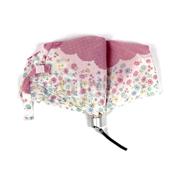 Adult Women Folding Umbrella Pink Priinting Umbrella Manual Open And Close Umbrella Waterproof Outdoor Umbrella