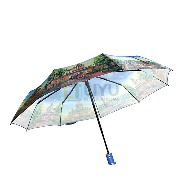 Adult Folding Umbrella Blue Umbrella Automatic Open And Close Umbrella Waterproof Outdoor Umbrella