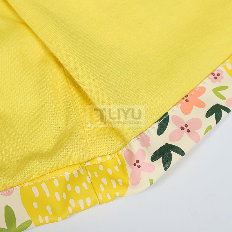 Kids Toddler Reflective Waterproof Jacket Kids PU Raincoat Outdoor Waterproof Rainwear Yellow Raincoat with Hood Lemon Pattern