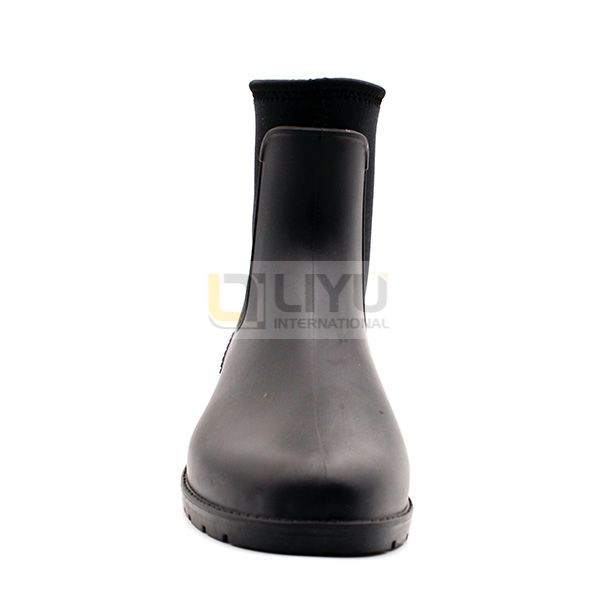 PVC Women's Rain Boots Short Rain Boots, Womens Gardening Insulated Mud Boots Ankle High Waterproof Neoprene PVC Chelsea Rain Boots with Breathable Lining for Outdoor Work