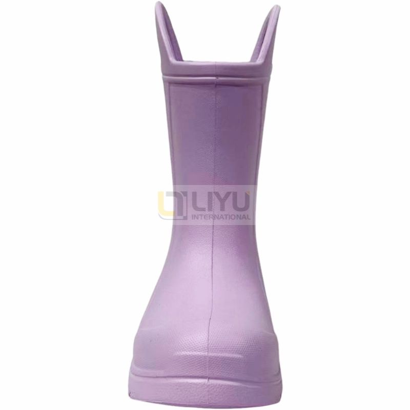 TPE Children's Plain Pink Rain Boots Ankle Rain Shoes