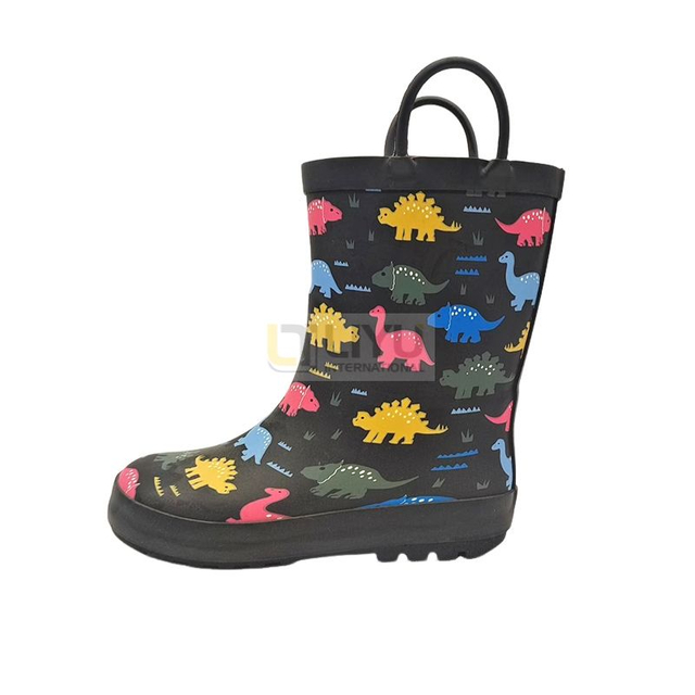 Children's Rubber Waterproof Shoes Pink Rain Boots Rubber with TPR Soles Fashion Outdoor Rain Boots Girl Rain Shoes